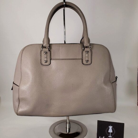 Michael Kors Women's Grey Leather Dome Satchel 1522 - Picture 12 of 15